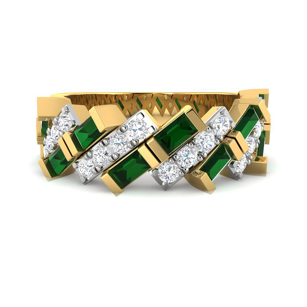 Emerald Cross Ring