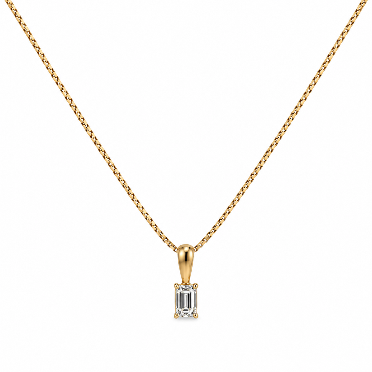 Emerald Solitario Pendant