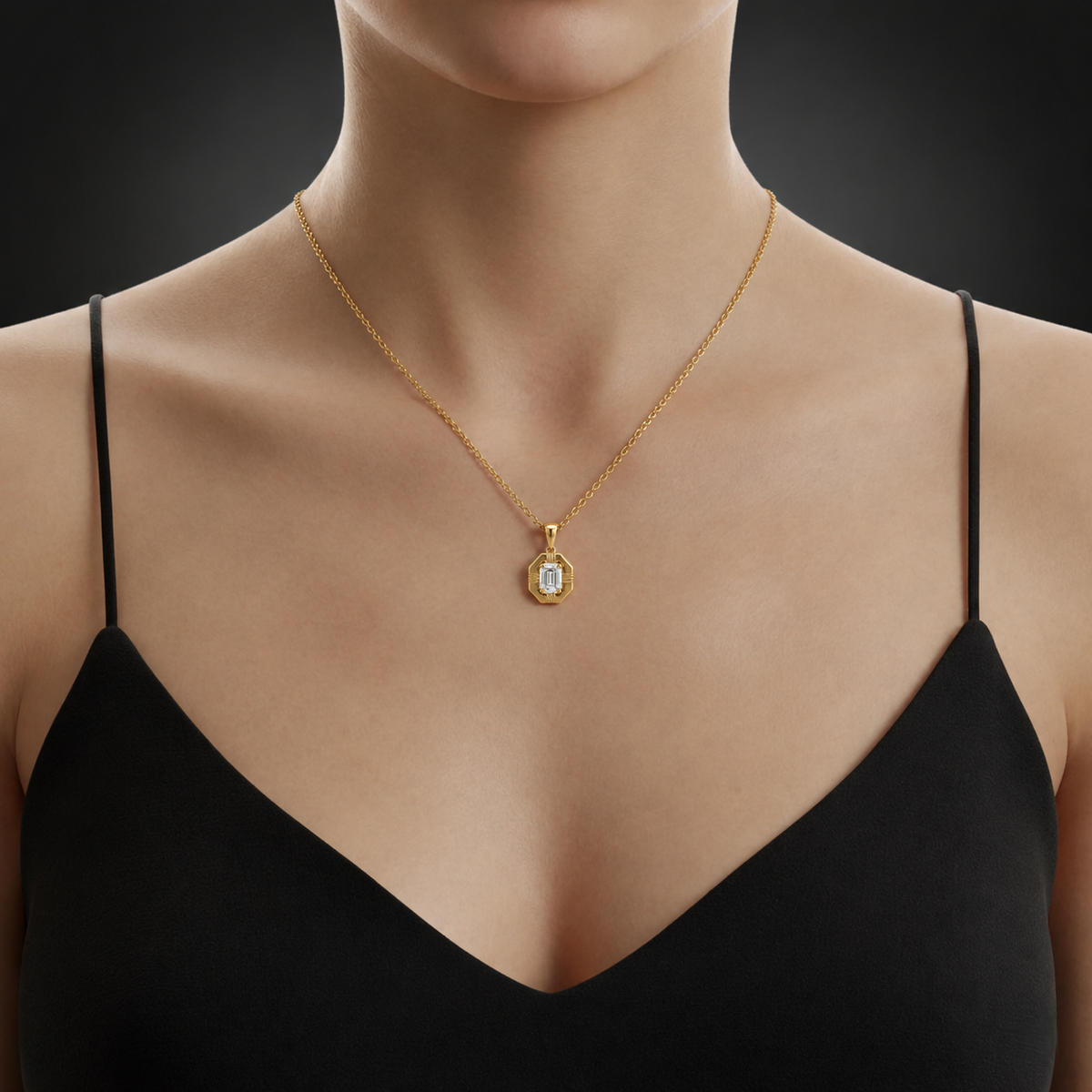 Emerald Frame Pendant