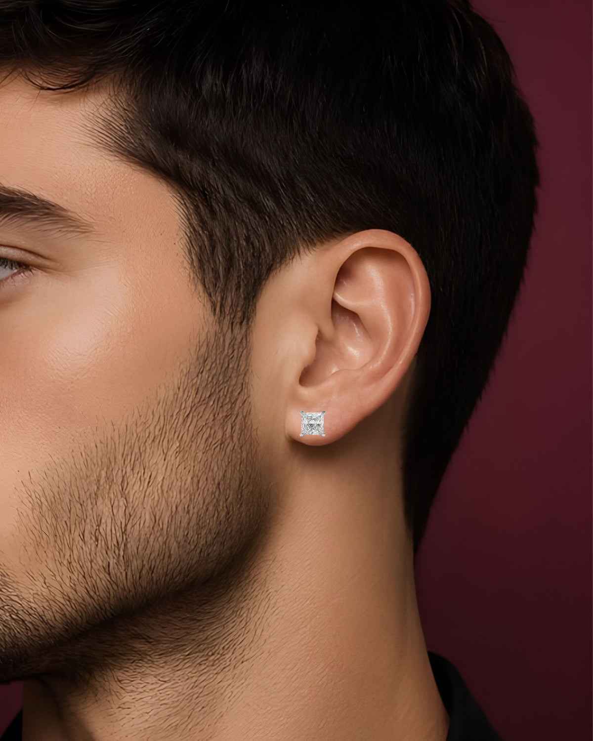 Princess - Brilliant Solitaire Men's Ear Stud